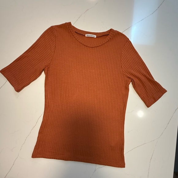 Reformation Orange Ribbed Tee - Picture 7 of 7